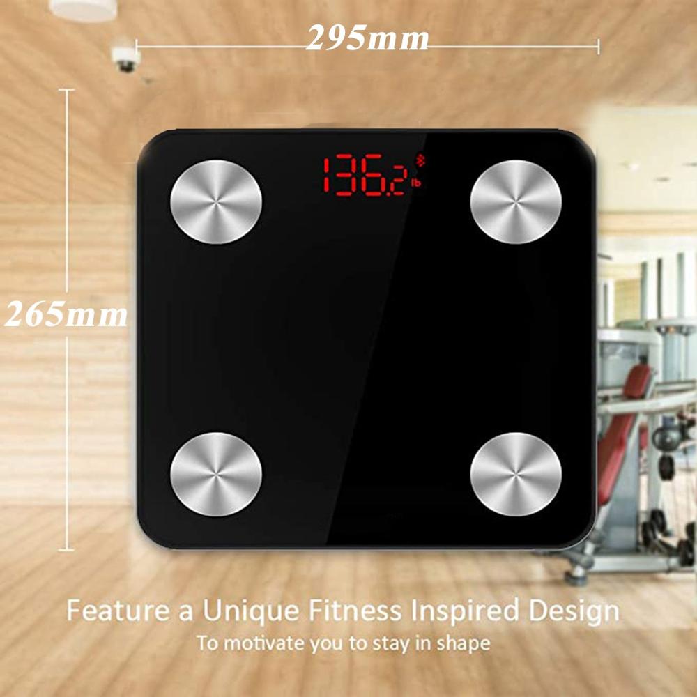Square Mini Portable Bluetooth Intelligent Body Fat Index Measuring Scale Intelligent Bluetooth body fat scale T@