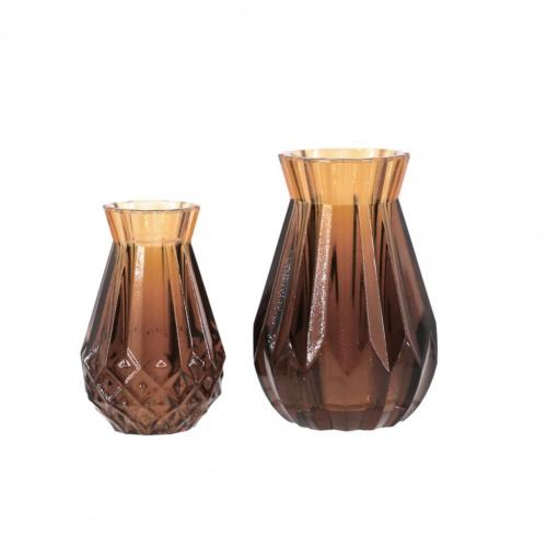 2Pcs 1/12 Dollhouse Mini Meubilair Vaas Model Speelgoed Miniatuur Landschap Home Decor Ornament Speelgoed: Tawny