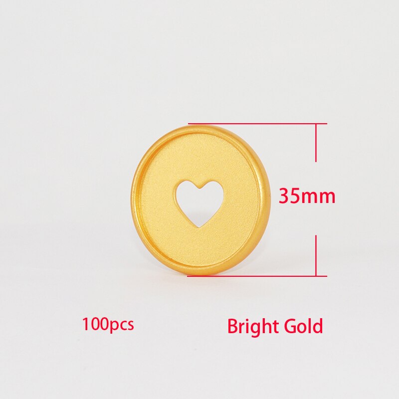 Discos de encuadernación para planificador de setas, anillas para cuaderno, accesorios para álbum de recortes, suministros escolares, 35mm, 100 Uds.: Bright Gold-100pcs
