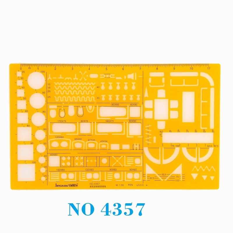 1:50 Architecture Decoration Furniture Symbols Drawing Drafting Template Stencil No 4357