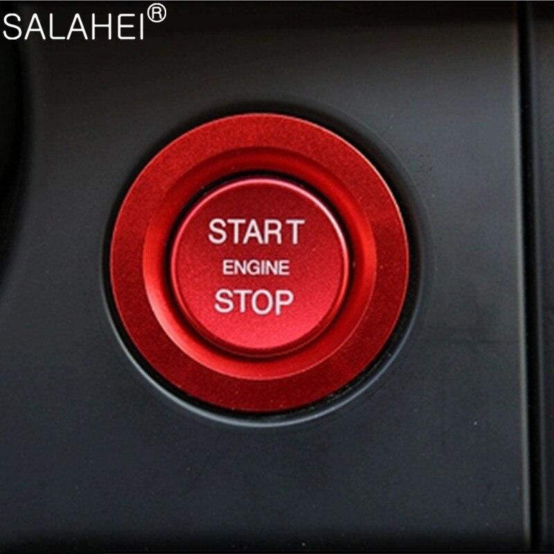 For Land Rover Range Rover Sport Discovery Jaguar Car Start Stop Button Decorate Ring Trim Cover Car Sticker Styling Accessories: red