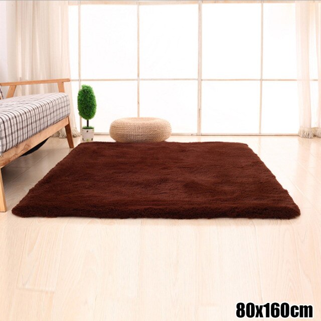Tapis souple pour salle d'étude, chambre à coucher, couloir, paillasson de sol, salon: Brown / 80x160cm