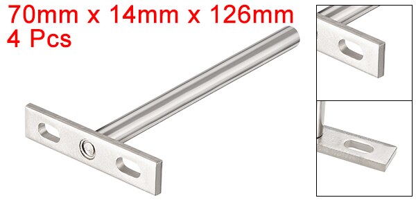 uxcell Adjustable Blind Shelf Floating Support Invisible Brackets Concealed Mount for Home Wall DIY Silver Tone: 70 x 126mm 4 pcs