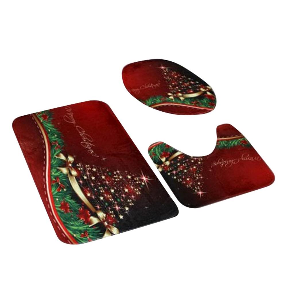 3 stuks/set badmatten badkamer toilet deksel afdekking sets antislip flanel keuken badmat tapijt toiletmatten onderlegger badkameraccessoires