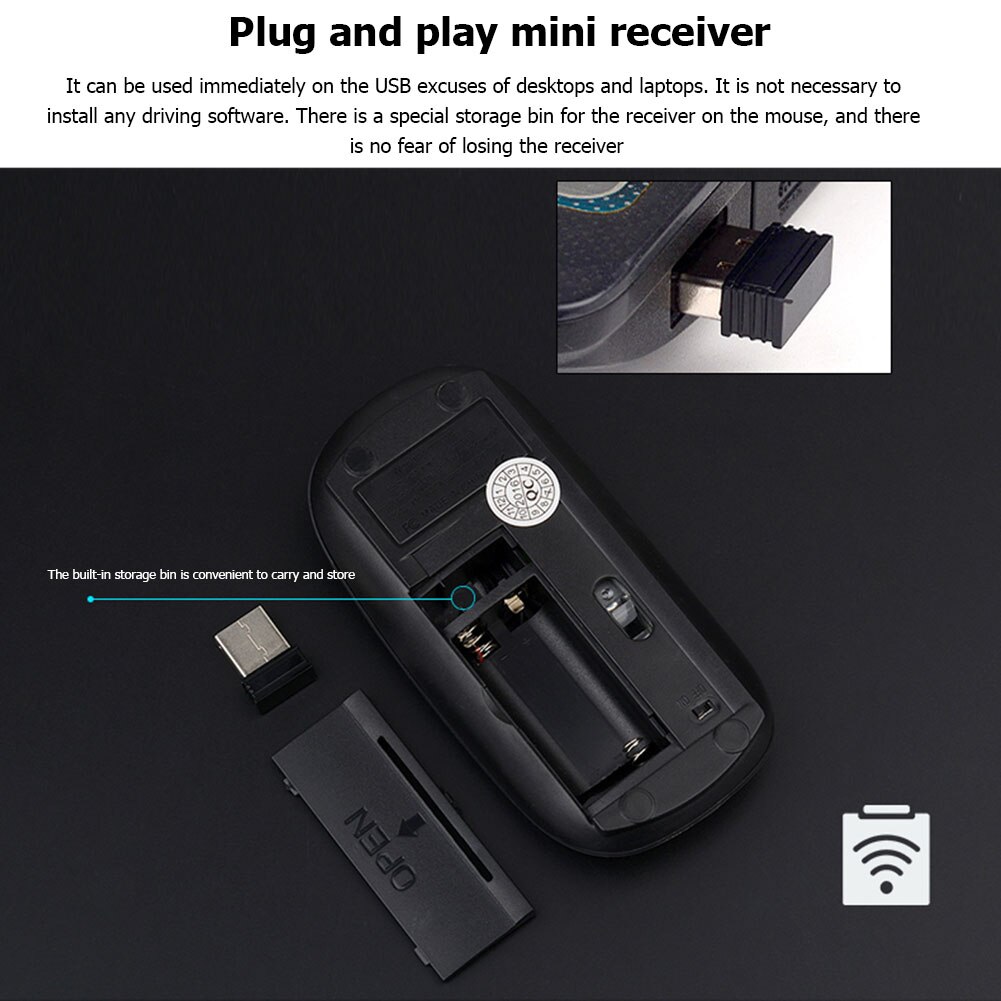 Exquisite Keyboard Mouse Combos Wireless 2.4G 77 Keys Keyboard 1600DPI Silent Optical Mouse Combo for Laptop PC Home Office