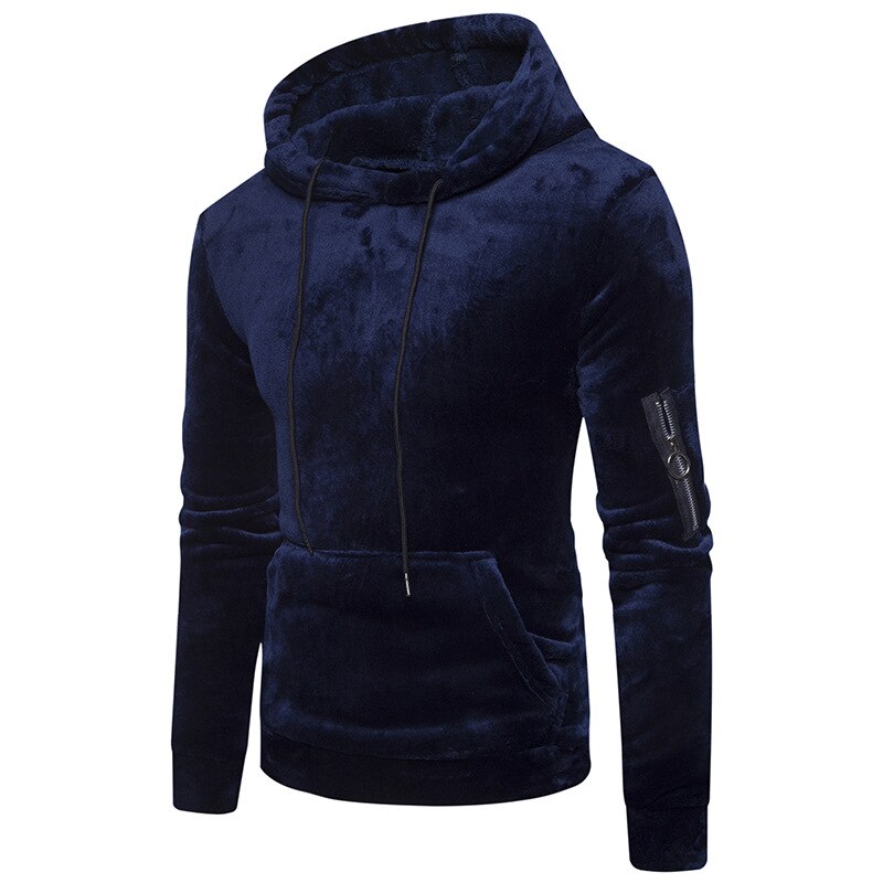 Casaco de lã masculino, espessamento, bolso canguru, com capuz, para outono e inverno, hip hop, moletom, suéter, imperdível, 2018: L / grey