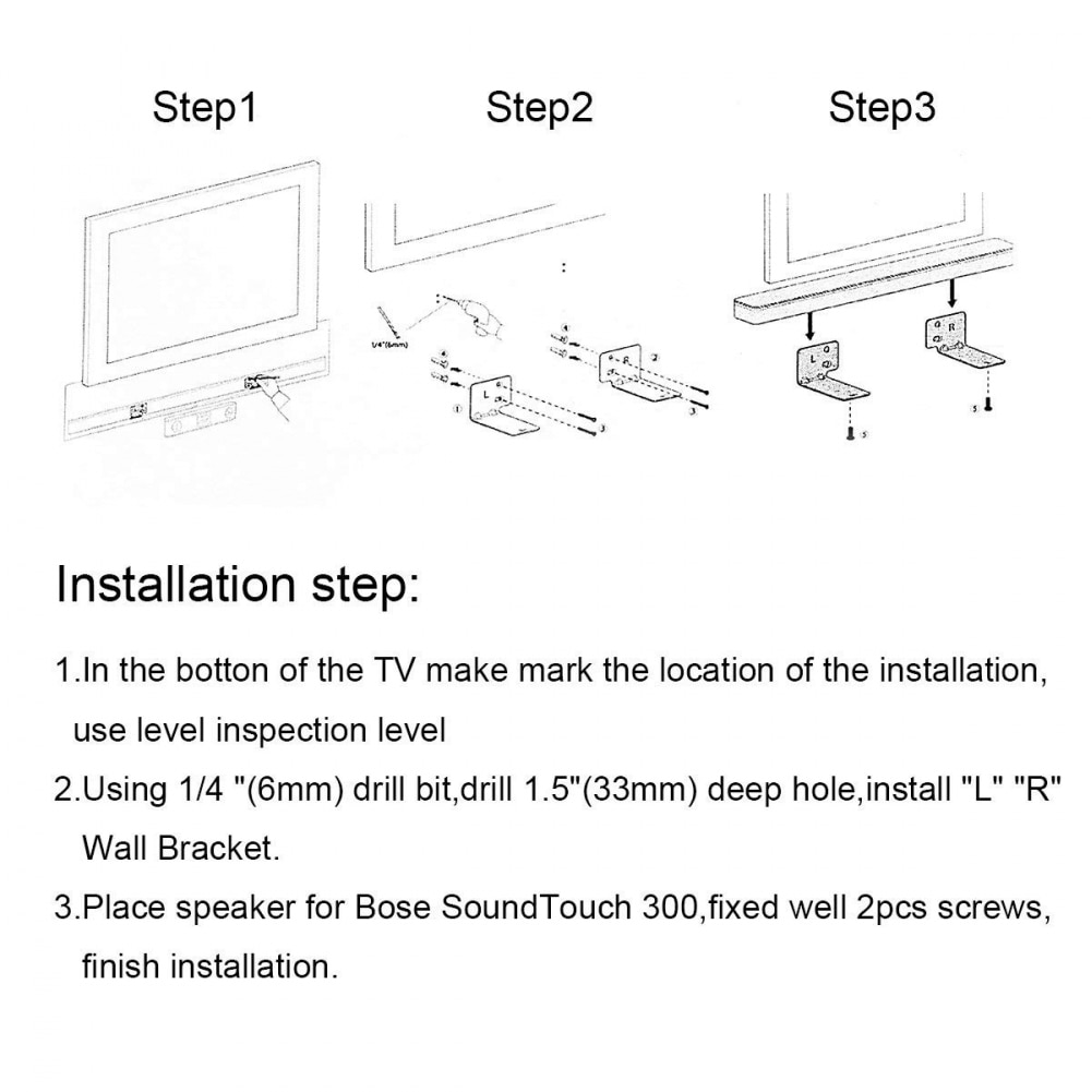 Stål let installation holdbar holder kontor hjemmevægbeslag pladsbesparende hængende højttalerbeslag stativ til bose soundbar 300