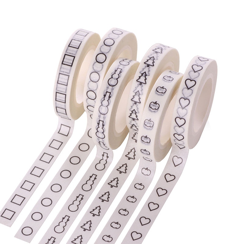 Black White Vintage Border Washi Tape Decor Masking Tape 5MM Wide Skinny Masking Washi Tape Scrapbooking Diary Paper Sticker