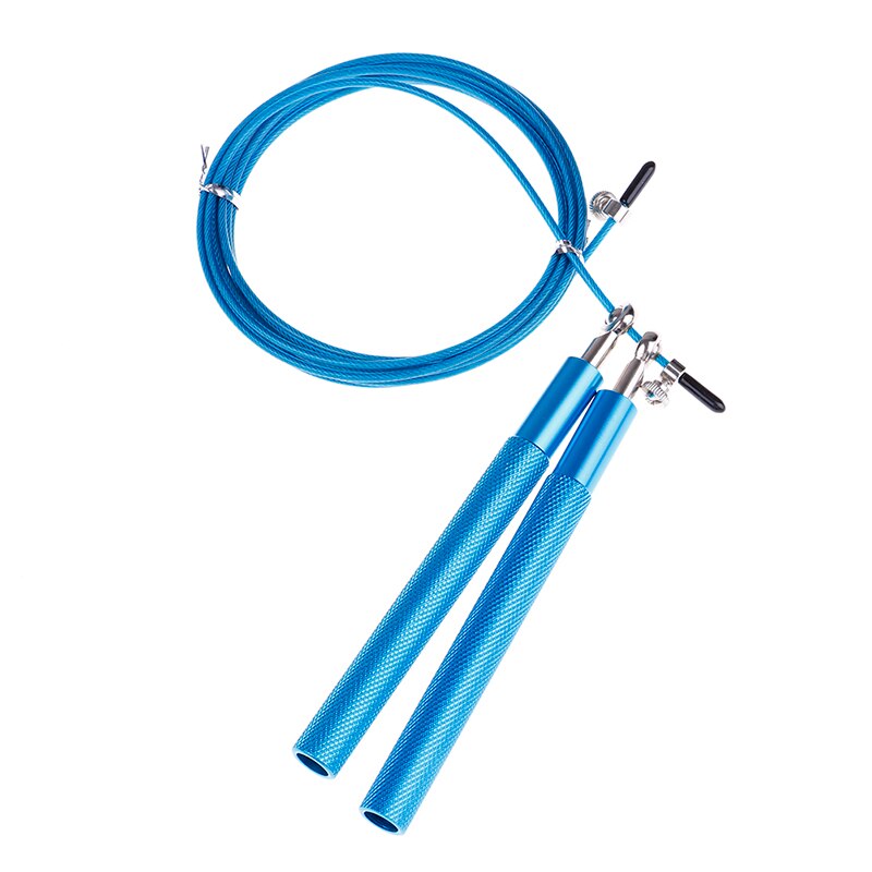 8 Colors Sport Speed Jump Rope Ball Bearing Metal Handle Skipping Stainless Steel Cable Fitness Equipment: Blue