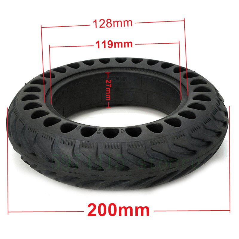 200x50 Explosion-proof Electric Bike Scooter Tubeless Tyres 8 Inch Motorcycle Solid Wheel Tires Bee Hive Holes