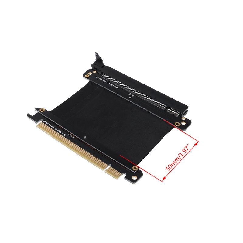Højhastigheds pc-grafikkort pci express 3.0 16x fleksibelt stik kabelstigningskortudvidelsesportadapter til gpu med antijam: 5cm