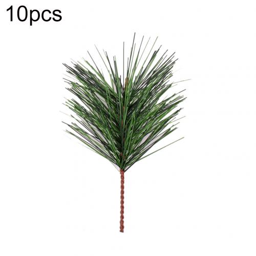 10Pcs Artificial Pine Needle Branch Twig Xmas Tree Ornament DIY Flower Decor: Default Title