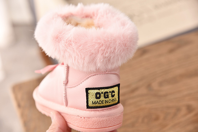 Casual Kids Shoes For Girls Plush Waterproof Children Boots Cartoon Snow Boots Winter Thicken Girl Boots