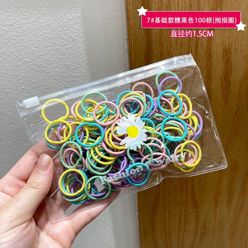 Bandes de cheveux pour bébés, 100 pièces, attaches colorées pour enfants, couvre-chef élastiques, accessoires pour filles: Qianse 100 PCS