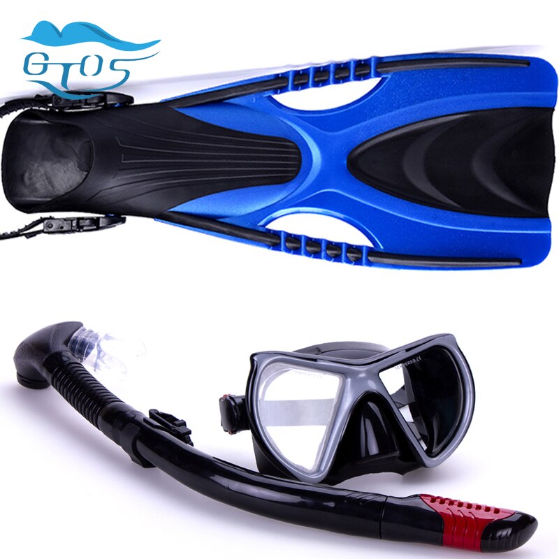 Scuba Diving Mask and Snorkel Set - Silicone Mask with Fins Kit - M24kit3