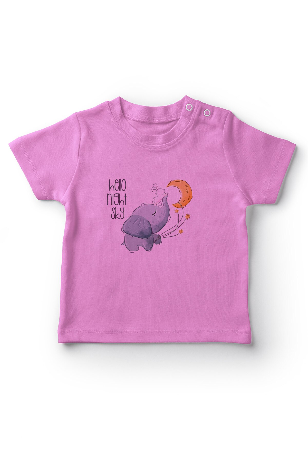 Angemiel baby aya uitschuifbaar olifant en konijn meisjes baby t-shirt roze