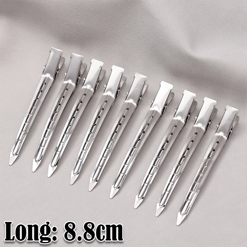 Pinces à cheveux professionnelles en métal pour Salon, 1 à 10 pièces, outils de coiffure, bricolage, épingles à cheveux, Barrettes, accessoires pour couvre-chef: S / GRIS