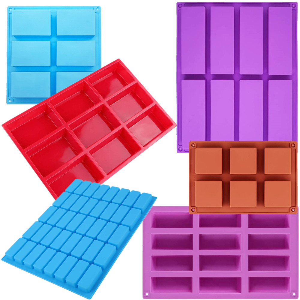 Molde rectangular de silicona para pastel, moldes cuadrados para jabón, pudín, muffins, pan, Brownie, molde de pan de maíz
