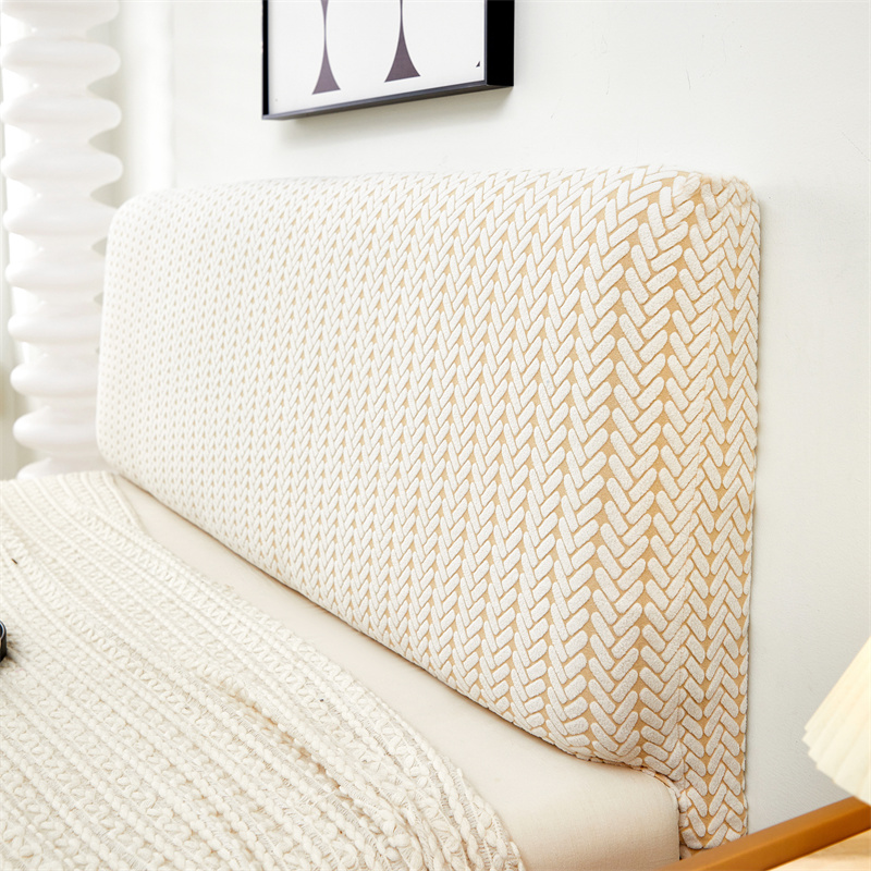 1PC Verdikte Jacquard Bed Hoofdeinde Cover Volledige Dekking Stofdicht Hoofdsteun Protector Duurzaam All-inclusive Home Decor: 220*65 Cm / YELLOW