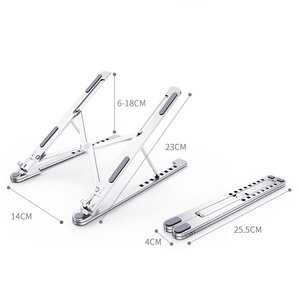 Laptophouder Riser Opvouwbare computerstandaard 8 hoeken verstelbaar aluminiumlegering voor MacBook HP Dell Lenovo 11-17,3 inch laptops