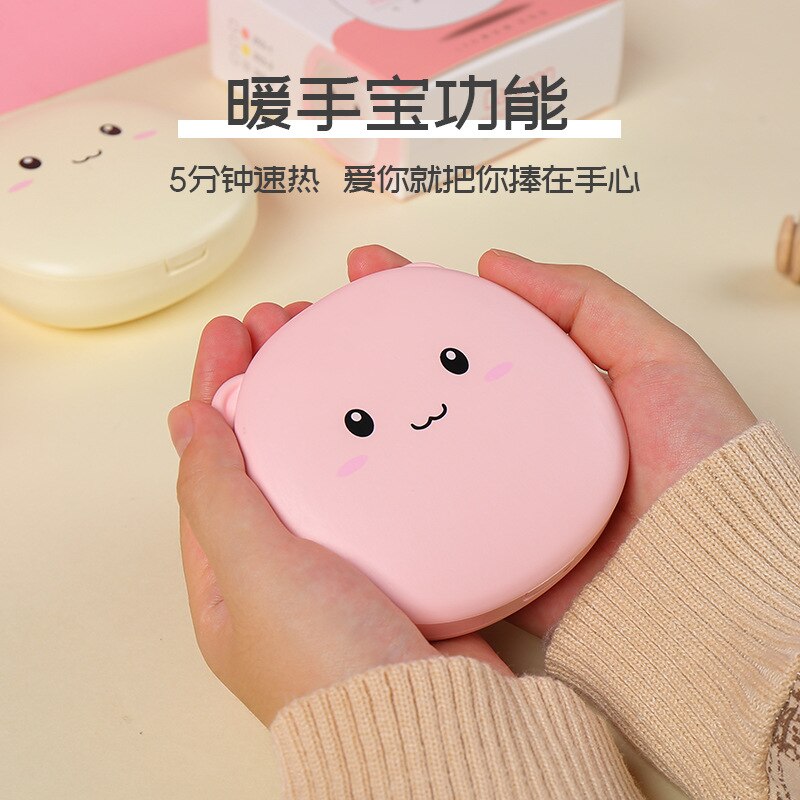 Hand Warmer Charger USB Mobile Power Hand Warming Egg LED Lights Cosmetic Mirror Multi-functional Hand Warmer