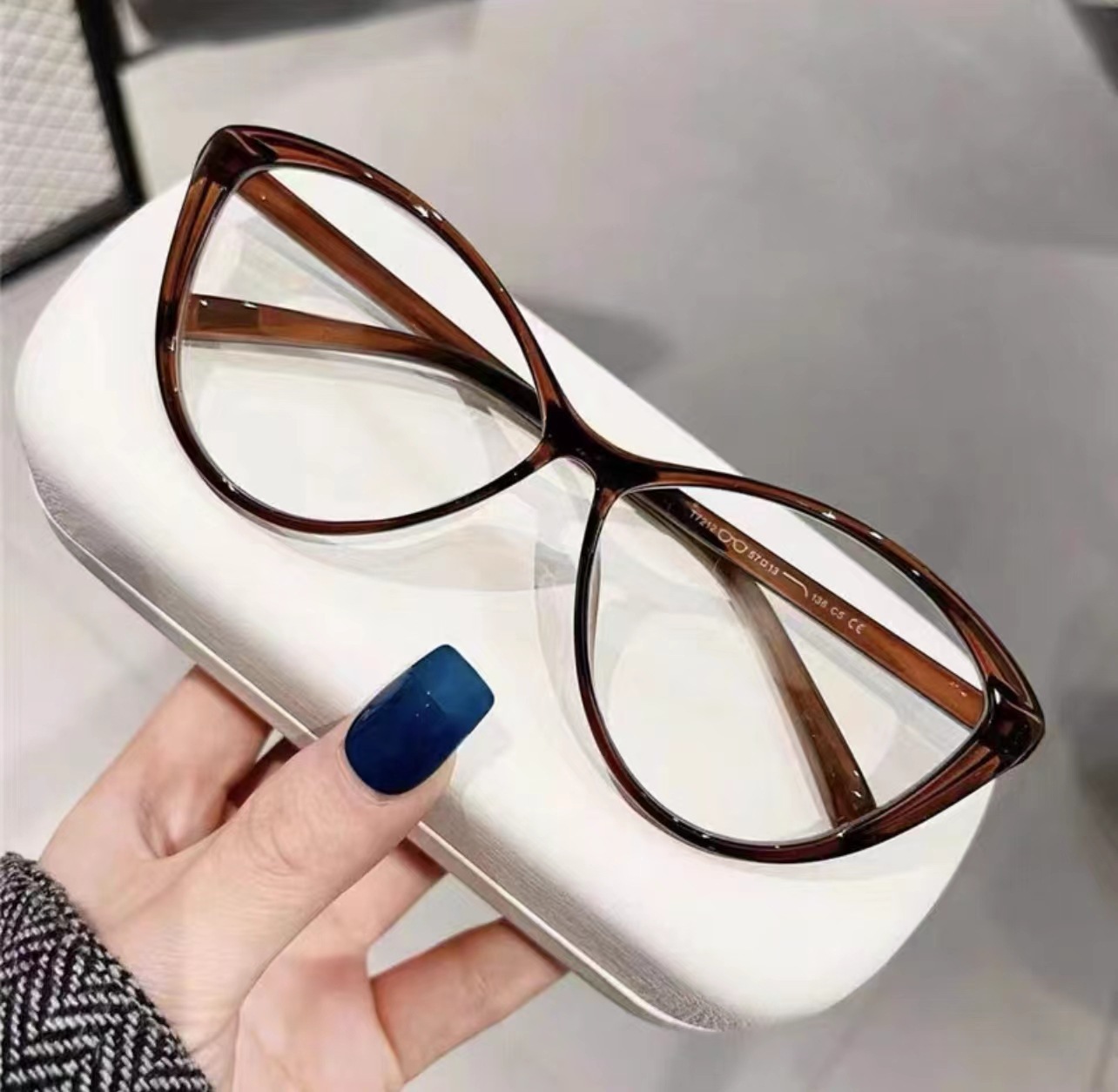 Tendencia de , gafas para miopía con dioptrías para mujeres y hombres, montura Retro de ojo de gato, gafas graduadas para miopía, dioptrías de 0 a 4,0: Castaño / 0