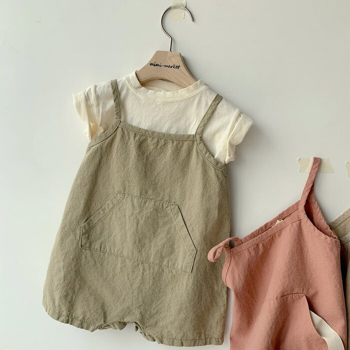 Koreaanse Stijl Baby Jongens Meisjes Effen Kleur Overalls Infant Kids Sleevless Bodysuits 0-2Y