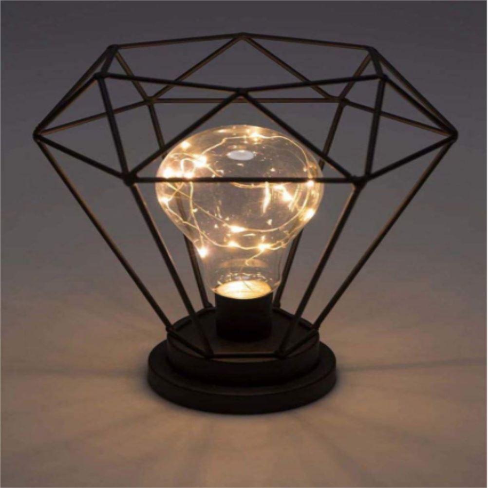 Vintage diamant forme Cage abat-jour industriel rétro métal oiseau Cage ampoule garde lumière porte-lampe
