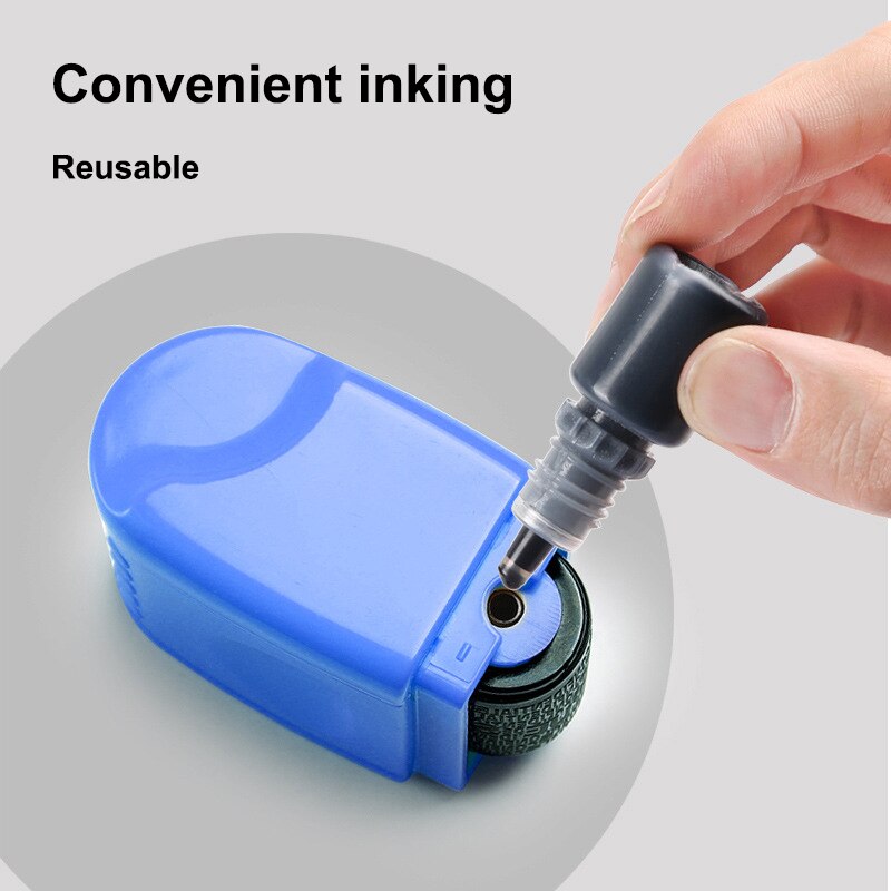 Mini Security Stamp Roller Privacy Seal Roller Type Cover Eliminator Seal Portable Self-Inking Identity Theft Protection Seal