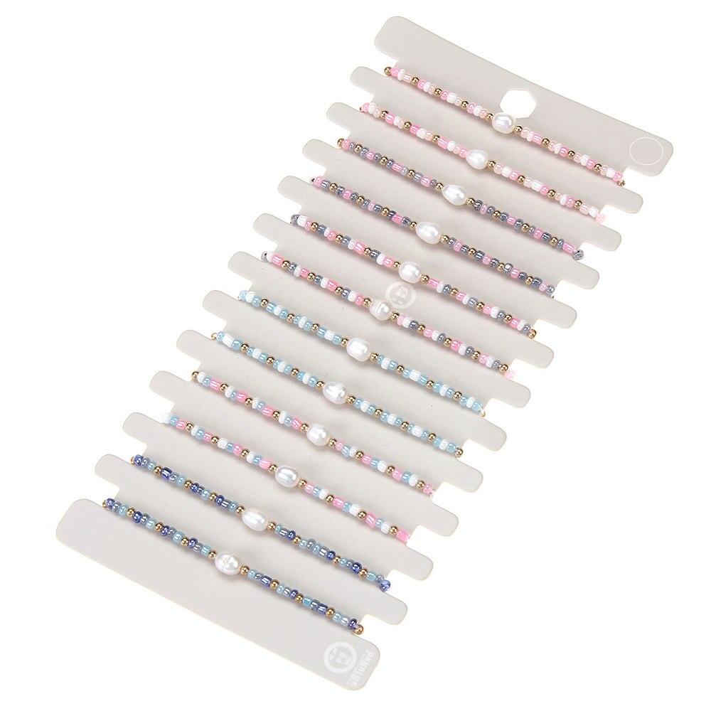 12pcs/set Pink Blue White Pearl Bracelet Exquisite Irregular Imitation Pearl Jewelry Handmade Beaded Bracelets For Women