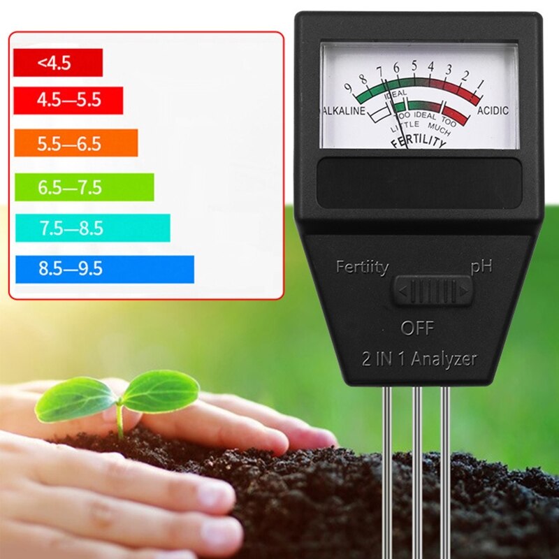 Upgraded 2 in 1 Soil PH &amp; Fertility Analyzer Soil Test Kit for PH Soil Testing Kit for Garden Great for Gardening Farm