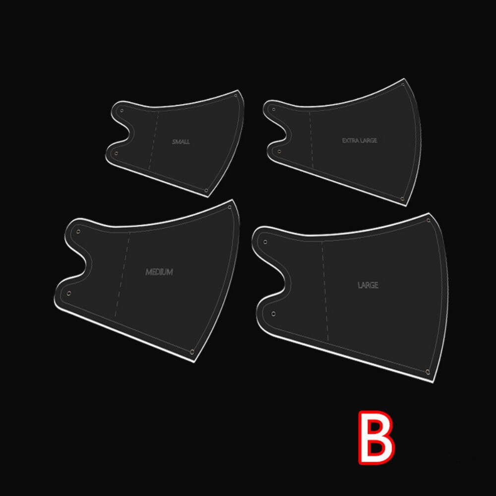 4pcs/Set Plastic Sewing Template Clear Acrylic Sewing Ruler Template Reusable Non-Slip Sew Pattern Template: B-4Pcs