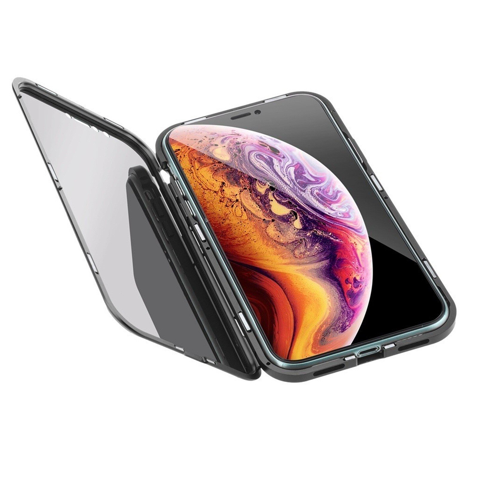 Iphone Case Telefoon Bescherming Anti-Fall 360 ° Magnetische Adsorptie Anti-Zie Privacy Dubbele Case Cover Voor Iphone 12 Mini