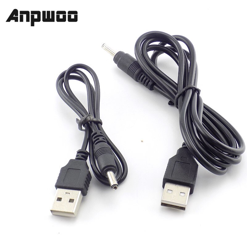 ANPWOO 3.5mm Mirco USB Charging Cable DC Power Supply Adapter Charger Flashlight for Head lamp Torch light Rechargeable Battery