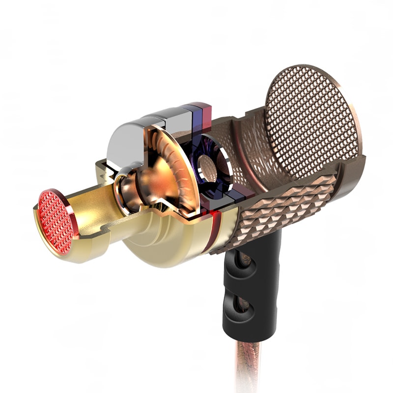 Kz edr 1 ohrhörer, vergoldetes gehäuse, headset mit mikrofon, 3.5mm hifi-in-ear-monitor-bass-stereo-ohrhörer, bestellung
