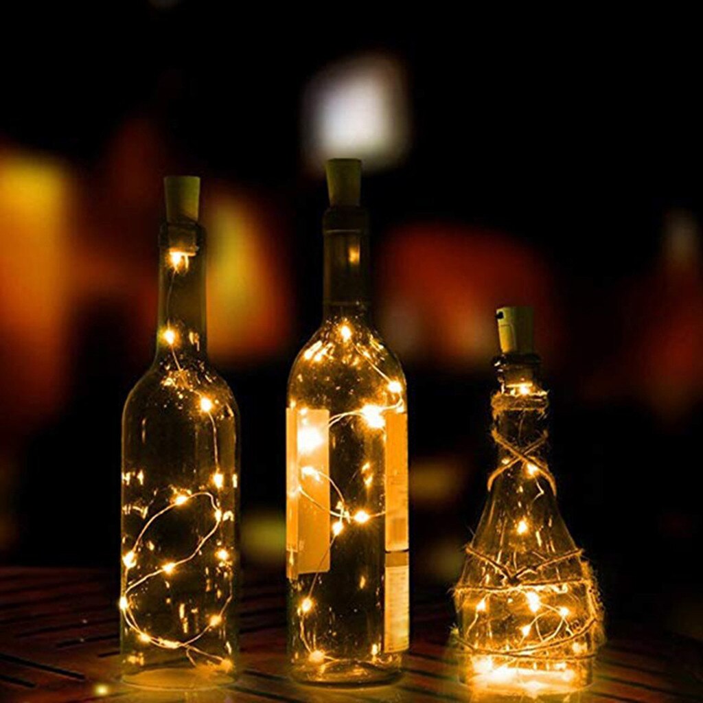 Cadena de luces 14 Uds. En forma de corcho LED luz de noche luz estrellada lámpara de botella de vino para San Valentín boda decoración del hogar #0614