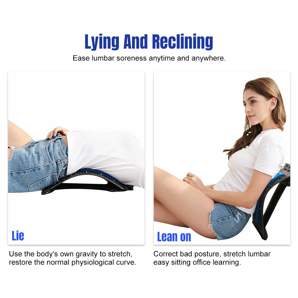Back Cracking Board Back Massager Lumbar Massager Traction Support Bridge Back Stretcher Stretching Trainer Massage Pain Relief