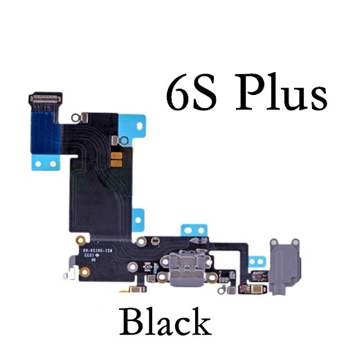 Applicable to iPhone 6 6s Plus 7 SE base tail plug cable, bottom USB charger microphone port base charging cable.: 6s Plus Black