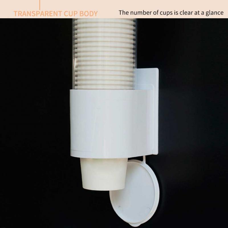 Wall Mounted Container Hotel Home Office Storage Rack Dustproof Paper Cup Dispenser ABS Holder Space Saving Automatic Organizer