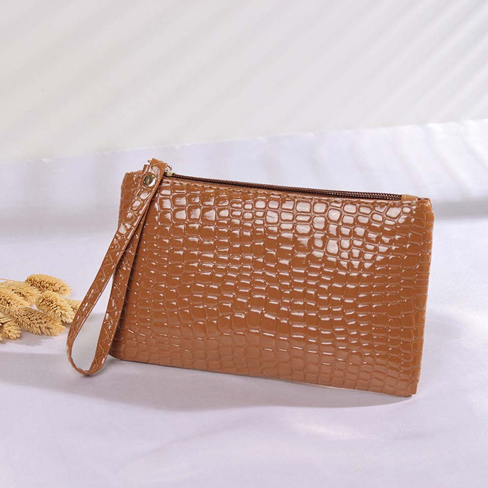 Candy Color wallet Womens Crocodile PU Leather Clutch Handbag Coin Purse Crocodile purse Clutch Super carteras mujer: 1