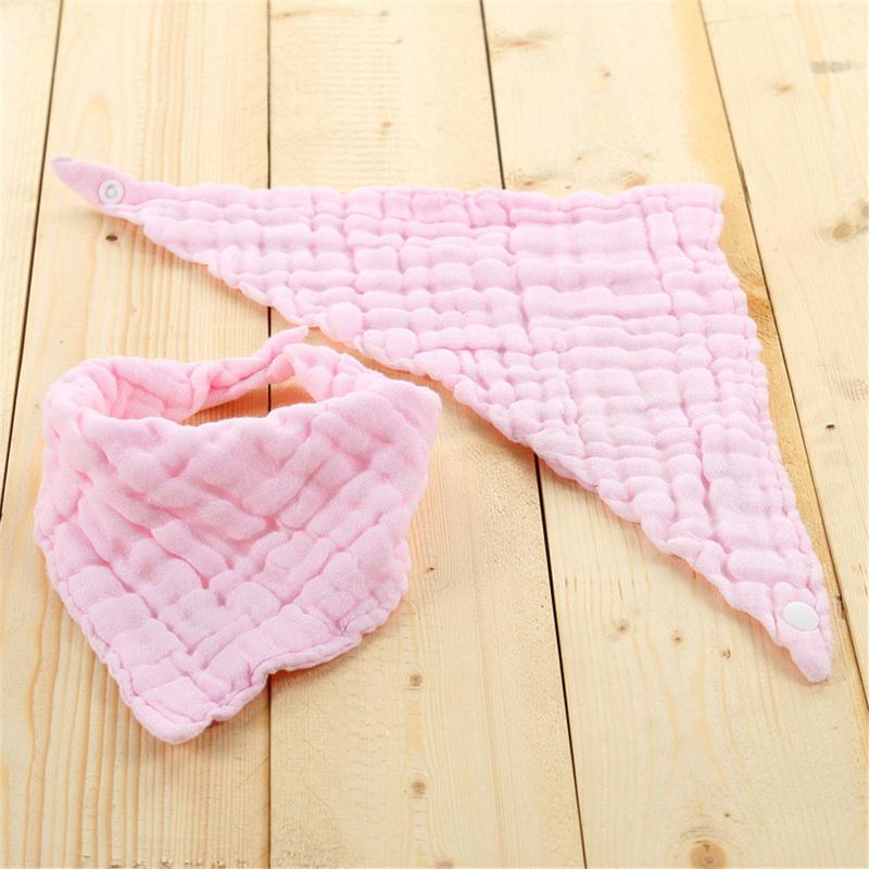 Unisex Baby Producten Katoenen Slabbers Speeksel Handdoek Zes Lagen Geplooide Gewassen Effen Kleur Bib Driehoek Zuigeling Burp Doeken