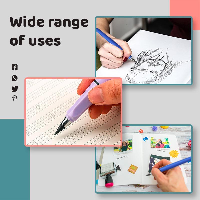 Office Everlasting Pencil Reusable Unlimited Writing Eternal Inkless Pen Painting Replaceable Nib Head No Sharpening Student