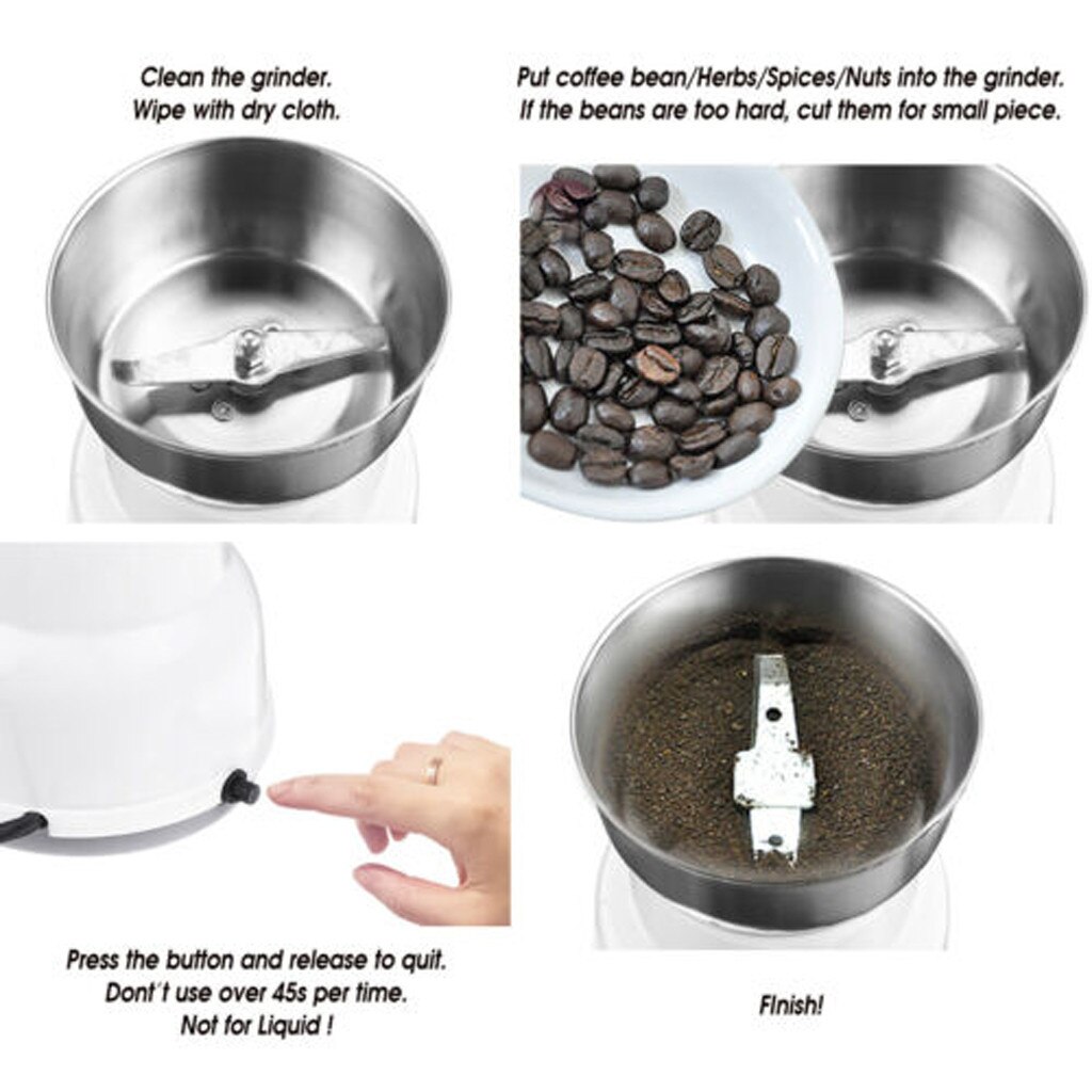 Couleur Orange de Machine de moulin de grain de café de Grains d'épices d'herbes électriques d'acier inoxydable de moulin à café pour le voyage à la maison