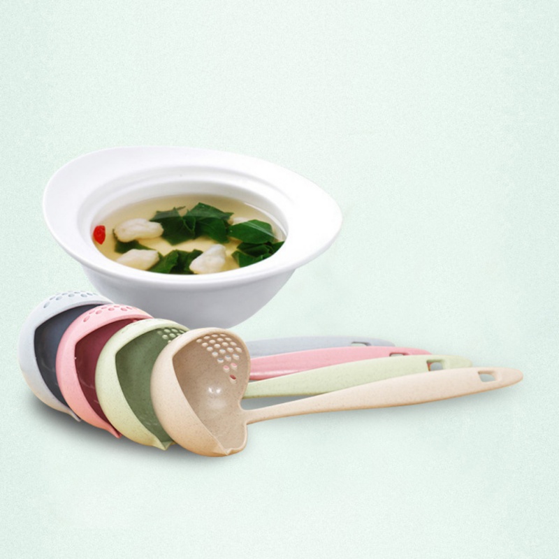 Convenient Pot Tableware Serving Ladle Large Spoon Kitchenware 2 In 1 Soup Spoon Long Shank Kitchen Spoon
