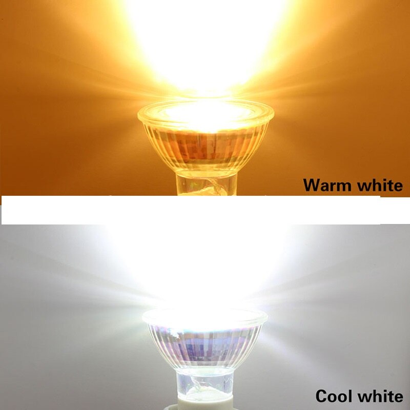 10pcs/lot 5w Led Spotlight GU10 MR16 COB leds 230V Dimmable Light Glass body warm white cold white