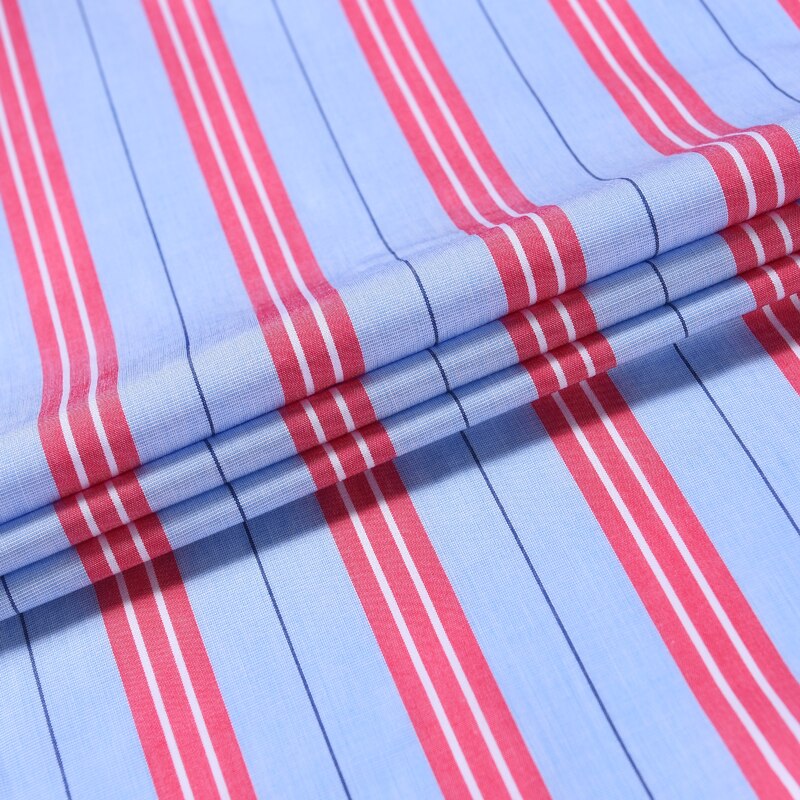 Men's Cotton Striped Button Cuff Dress Shirts Pocket-less Contrast Colors Casual Standard-fit Long Sleeve Shirt