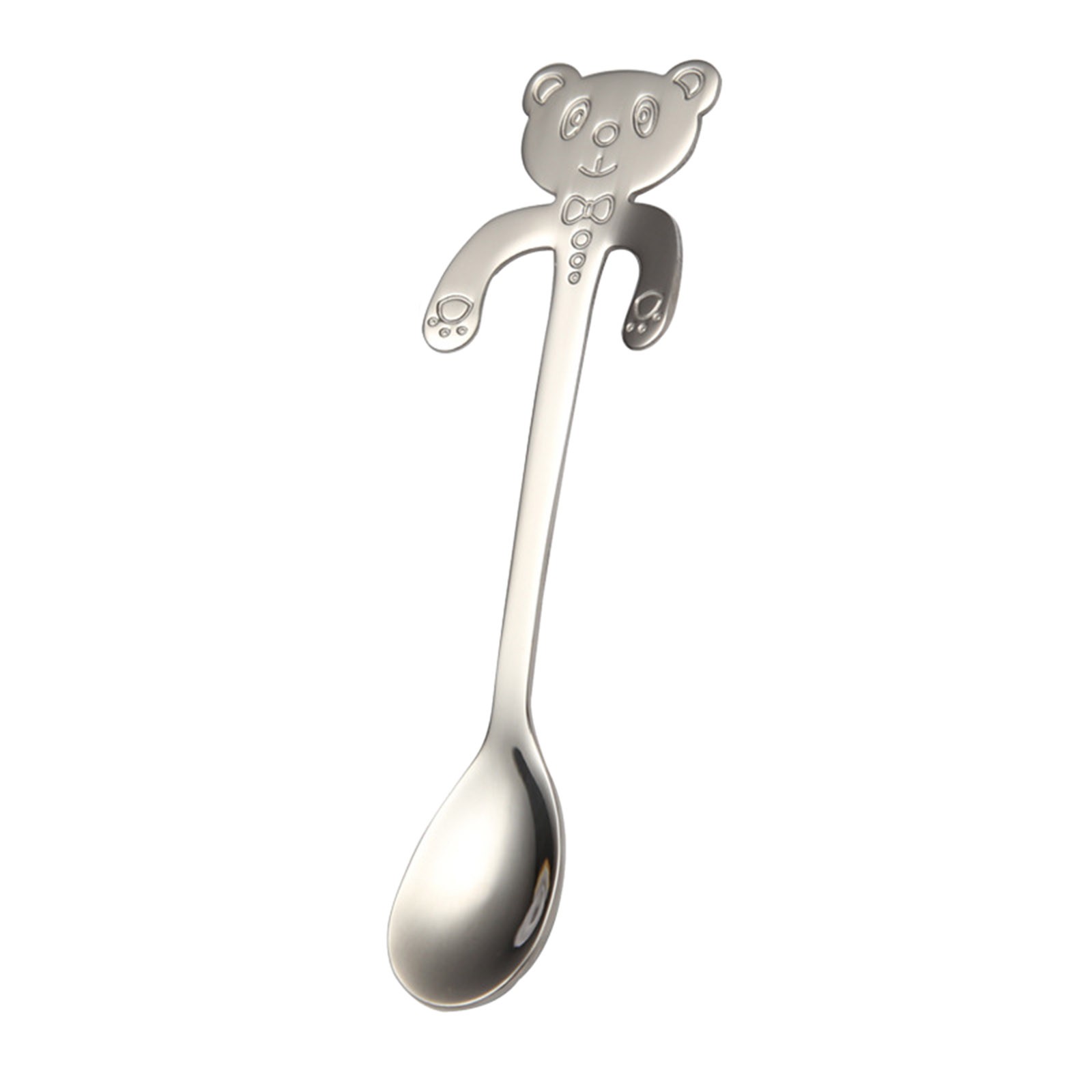 Cuillère à café en acier inoxydable, joli ours câlin cuillère à café pour Dessert collation crème glacée Mini cuillères vaisselle outils de cuisine: A