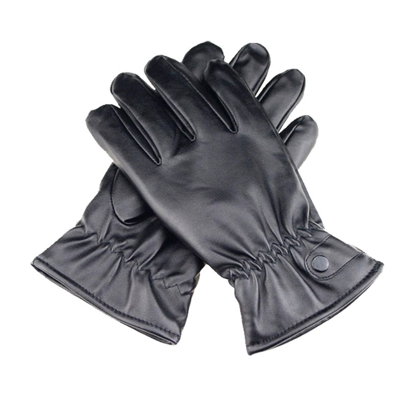 Ufishing Pu Lederen Vissen Handschoenen Winter Volledige Finger Warm Handschoen Voor Mannen Black Outdoor Touch Screen Handschoenen 24.5*11.5 Cm