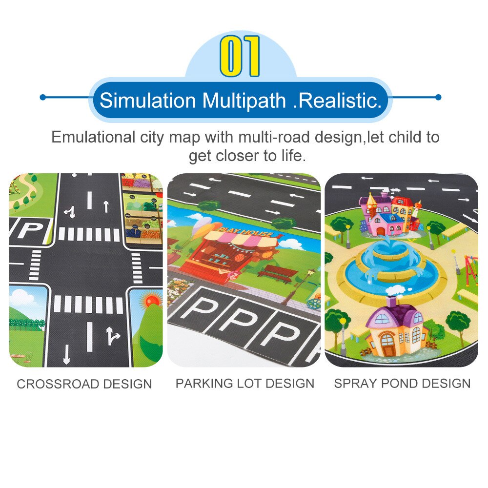 Educational Toys Kids Play Mat City Road Buildings Parking Map Game Scene Home Traffic Map Kids Carpet Map For Children