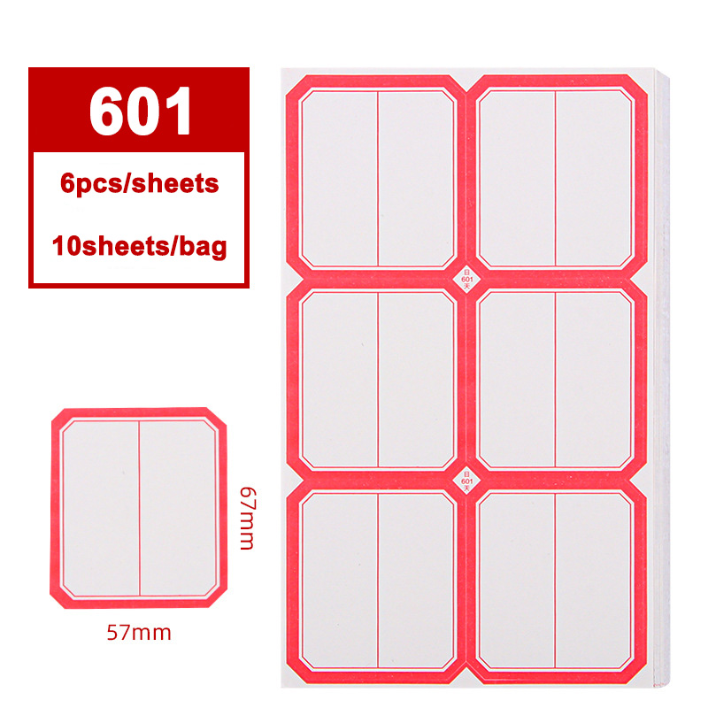 Vari modelli di carta per etichette autoadesiva per ufficio carta orale adesivi per etichette autoadesive prezzo scritto a mano adesivi con nome in carta: Rosso